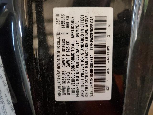 2015 HONDA CR-Z JHMZF1D40FS002707