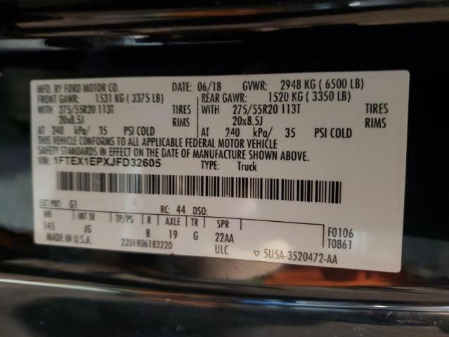 2018 Ford F150 Super Cab VIN: 1FTEX1EPXJFD32605 Lot: 61090424