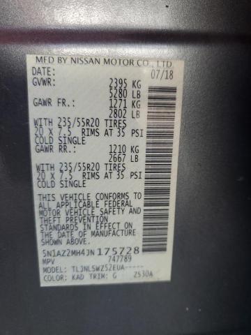 2018 Nissan Murano S VIN: 5N1AZ2MH4JN175728 Lot: 61902154