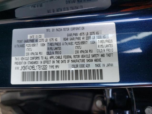 2020 Mazda Cx-5 Touring VIN: JM3KFACM6L1781222 Lot: 62187664