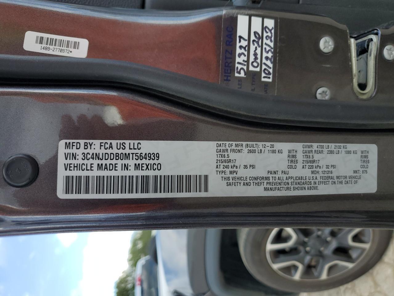 3C4NJDDB0MT564939 2021 Jeep Compass Trailhawk