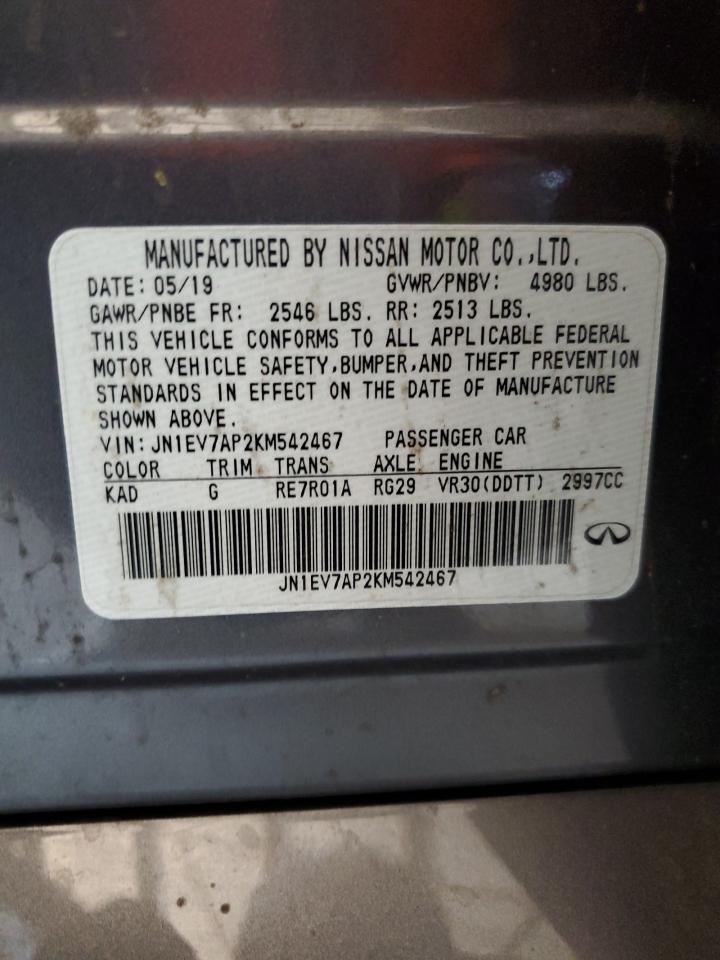 JN1EV7AP2KM542467 2019 Infiniti Q50 Luxe