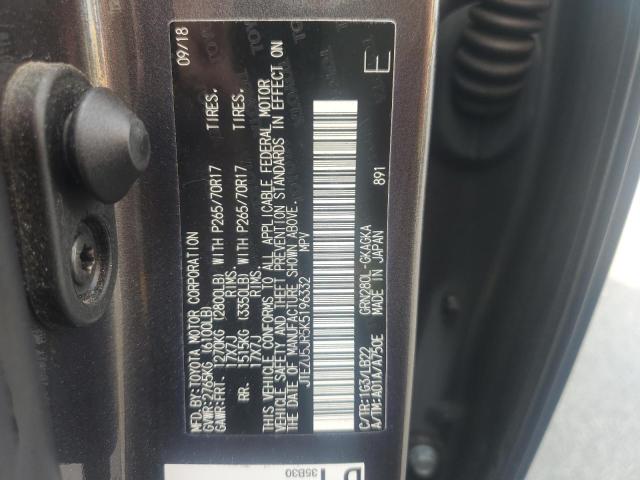 2019 TOYOTA 4RUNNER SR - JTEZU5JR5K5196332