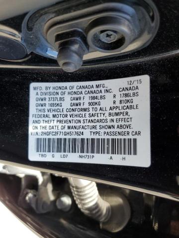 2016 HONDA CIVIC 4D E 2HGFC2F71GH517624