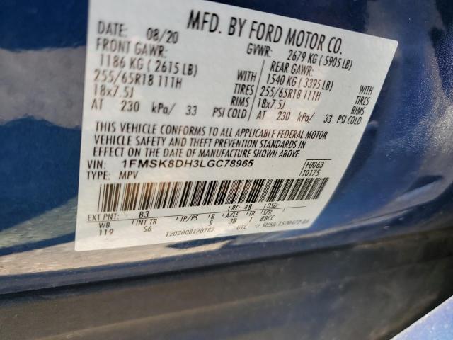 2020 FORD EXPLORER X 1FMSK8DH3LGC78965  61459724