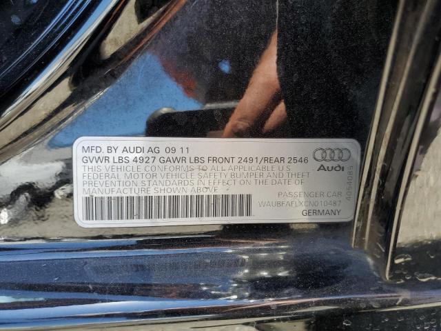 2012 Audi A4 Premium VIN: WAUBFAFLXCN010487 Lot: 61337904