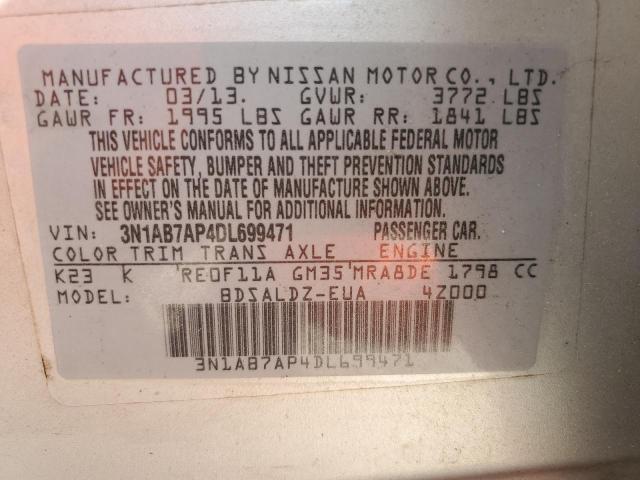 2013 Nissan Sentra S VIN: 3N1AB7AP4DL699471 Lot: 63422274