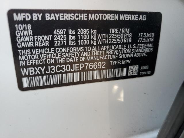 VIN WBXYJ3C30JEP76692 2018 BMW X2, Sdrive28I no.13