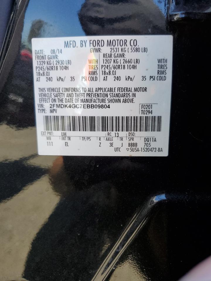 2FMDK4GC7EBB09804 2014 Ford Edge Se