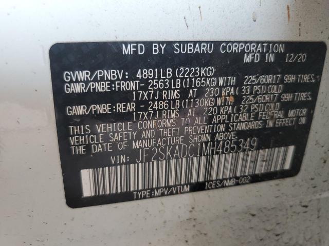 2021 SUBARU FORESTER JF2SKADC1MH485349