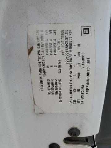 2000 Chevrolet Cavalier VIN: 1G1JC1246Y7364632 Lot: 61108024