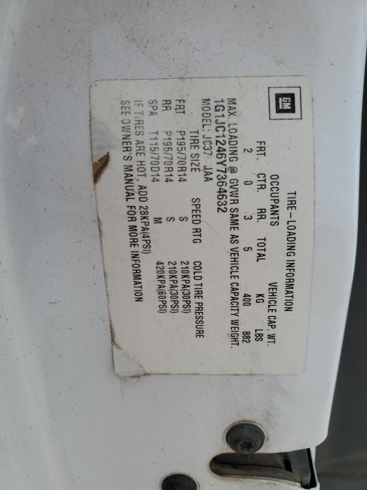 1G1JC1246Y7364632 2000 Chevrolet Cavalier