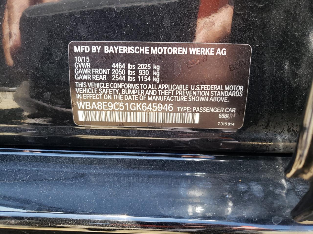 WBA8E9C51GK645946 2016 BMW 328 I Sulev