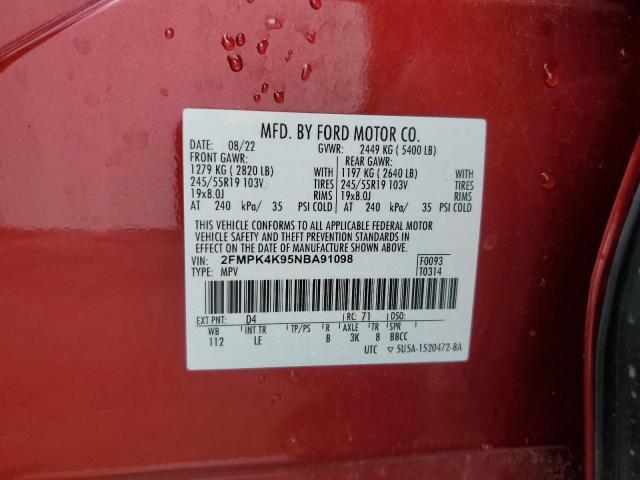 2022 FORD EDGE TITAN - 2FMPK4K95NBA91098