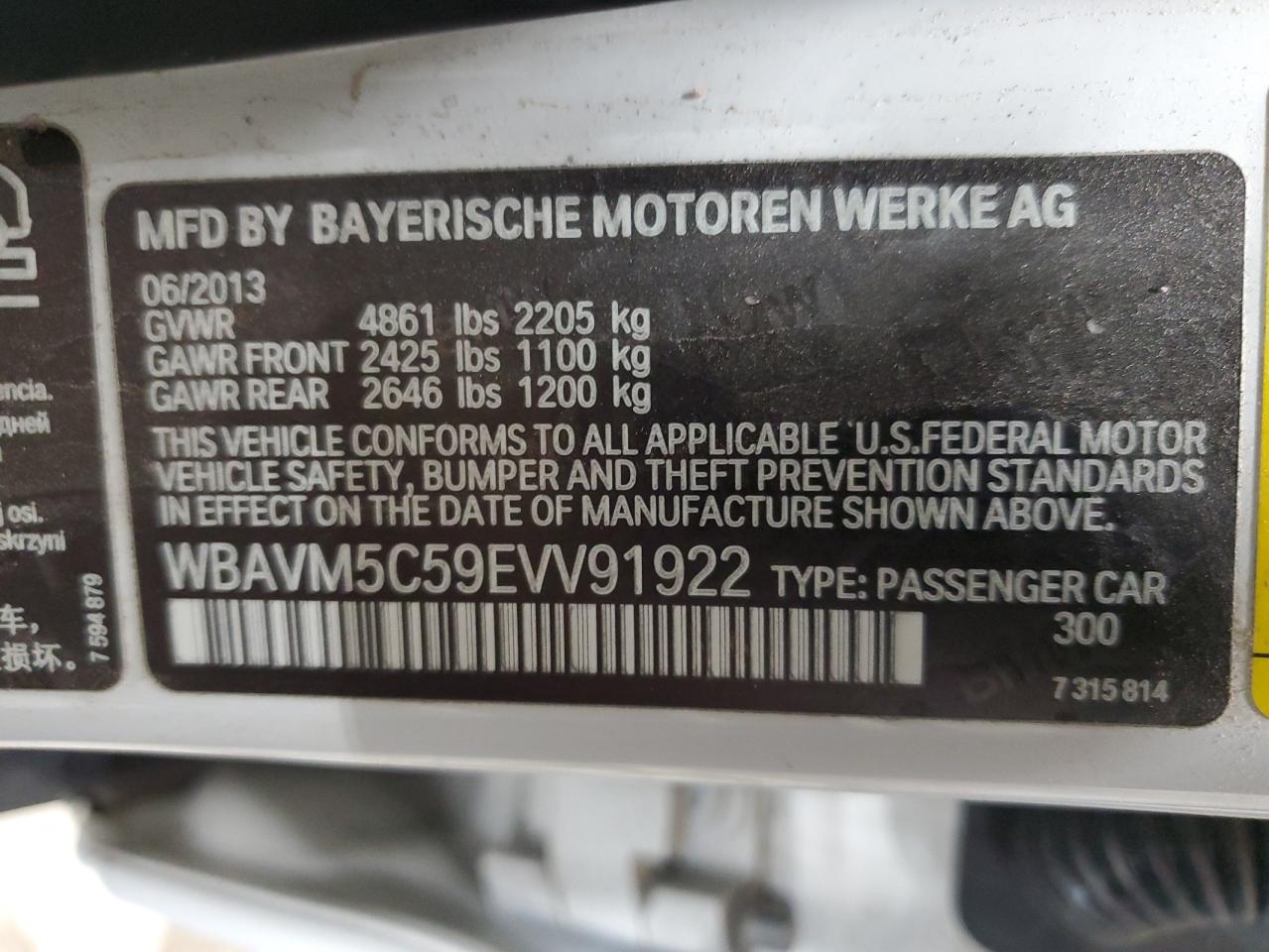 WBAVM5C59EVV91922 2014 BMW X1 xDrive35I