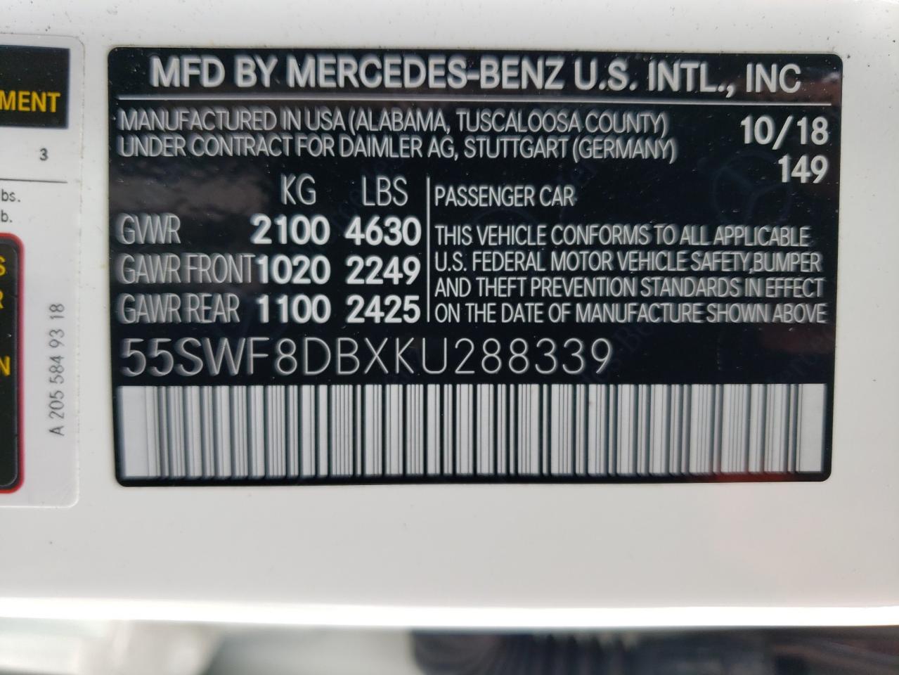55SWF8DBXKU288339 2019 Mercedes-Benz C 300