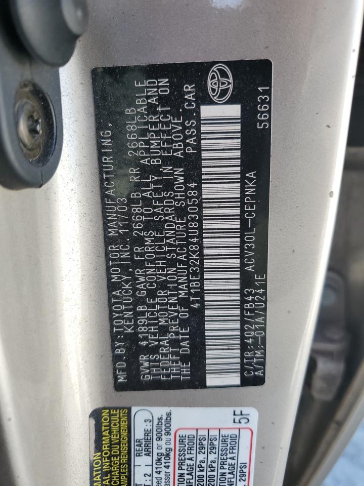 4T1BE32K84U830584 2004 Toyota Camry Le
