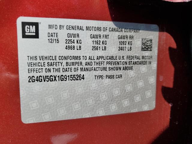 2016 BUICK REGAL GS - 2G4GV5GX1G9155264