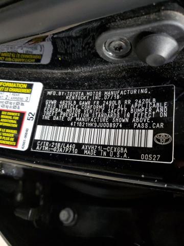 VIN 4T1B21HK9JU008974 2018 Toyota Camry, Hybrid no.12