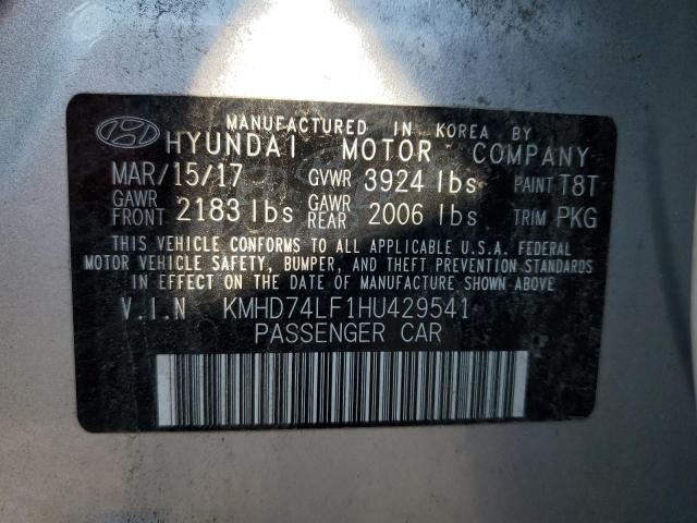 VIN KMHD74LF1HU429541 2017 Hyundai Elantra, SE no.12