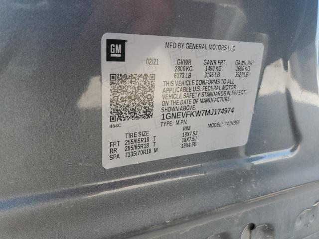 2021 CHEVROLET TRAVERSE L - 1GNEVFKW7MJ174974