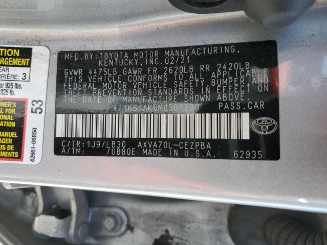 VIN 4T1K61AK6MU561200 2021 Toyota Camry, Xse no.12