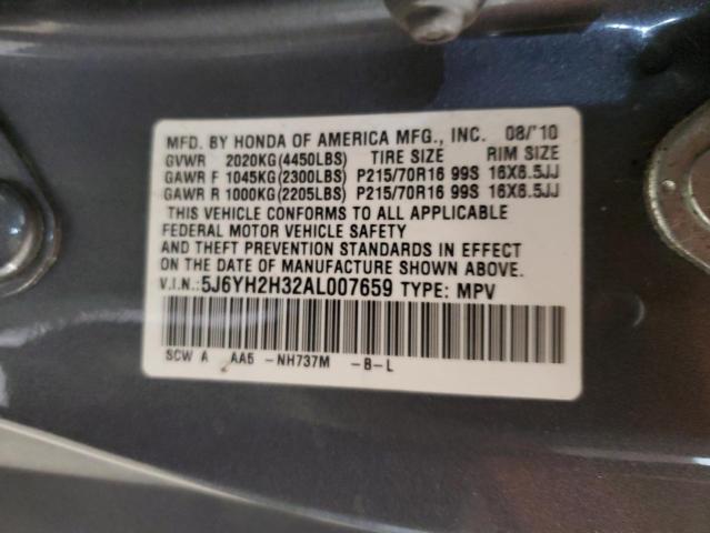 2010 Honda Element Lx VIN: 5J6YH2H32AL007659 Lot: 61693294