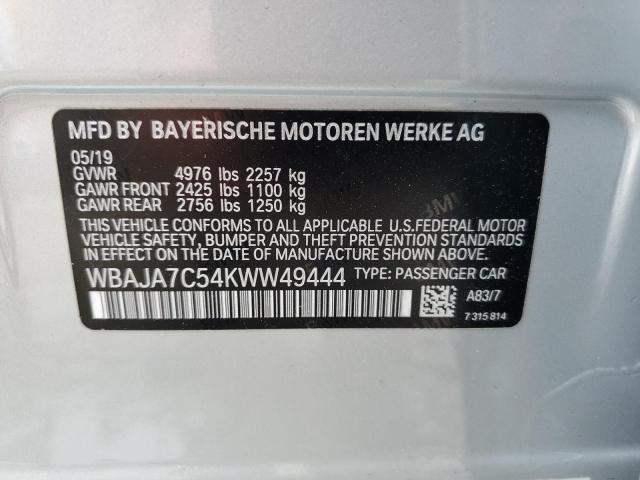 VIN WBAJA7C54KWW49444 2019 BMW 5 Series, 530 XI no.12