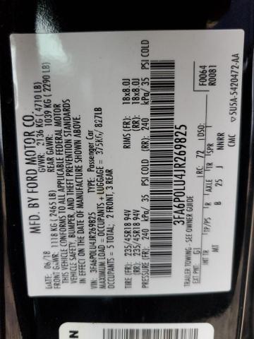 2018 Ford Fusion Se Hybrid VIN: 3FA6P0LU4JR269825 Lot: 61573044