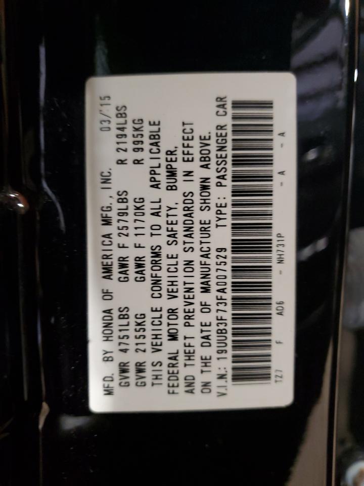 19UUB3F73FA007529 2015 Acura Tlx Advance