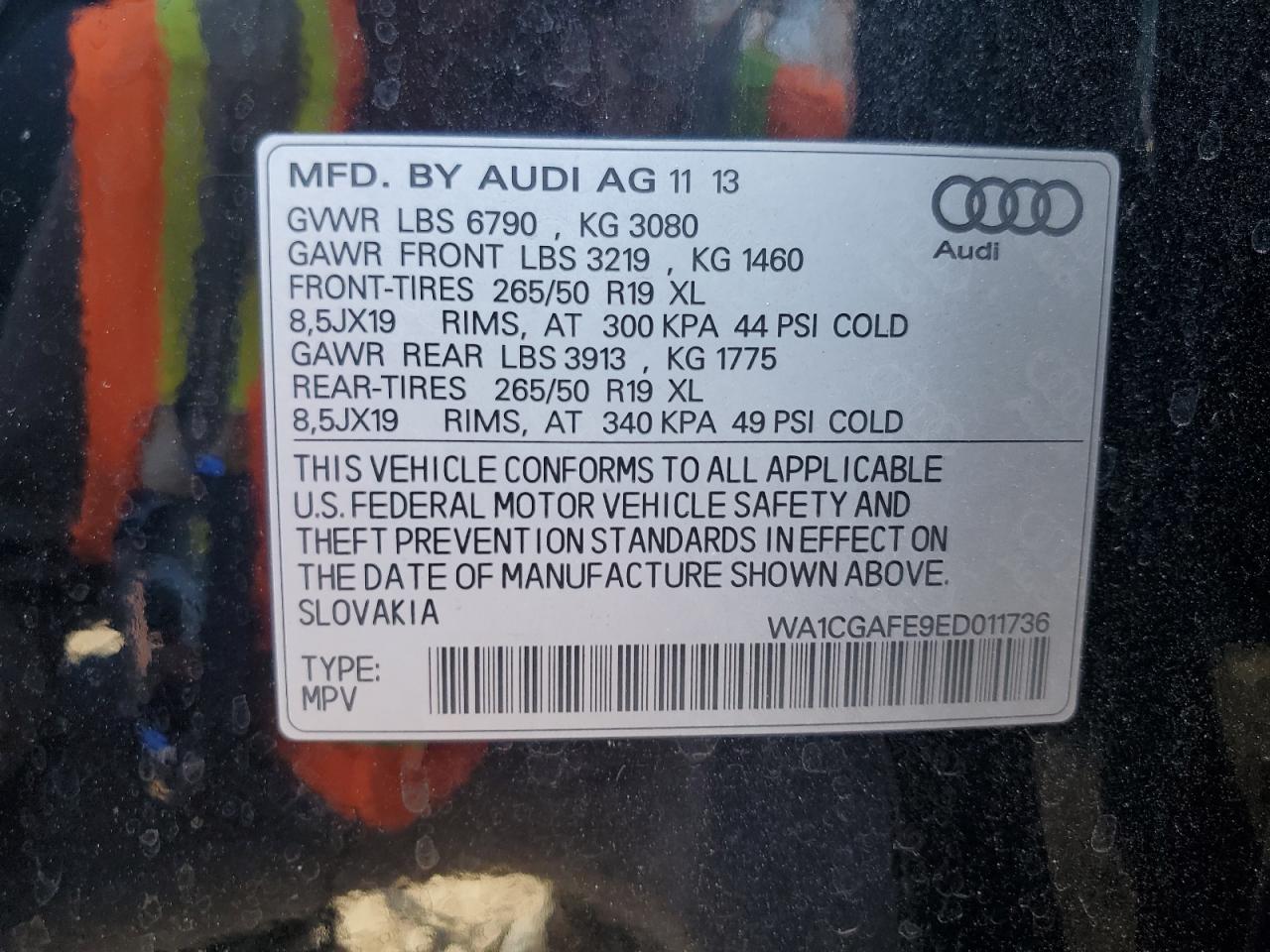 WA1CGAFE9ED011736 2014 Audi Q7 Premium