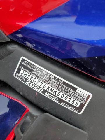 2022 HONDA CBR1000 RA JH2SC775XNK500258