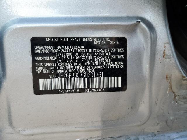 2016 SUBARU CROSSTREK - JF2GPBBC7GH201761