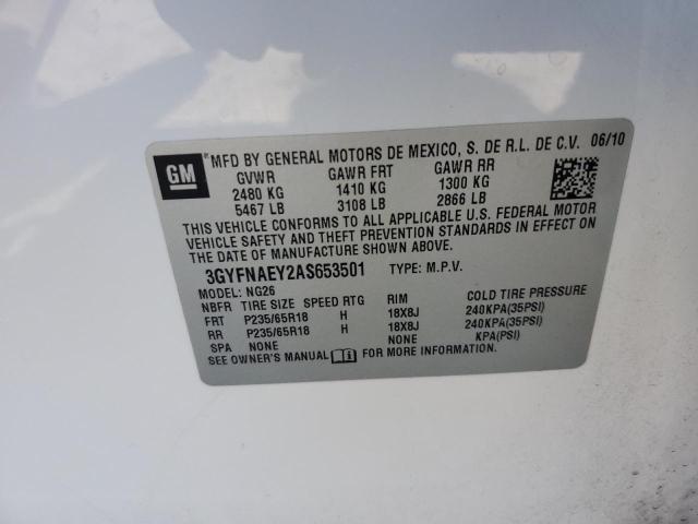 2010 Cadillac Srx Luxury Collection VIN: 3GYFNAEY2AS653501 Lot: 62451774