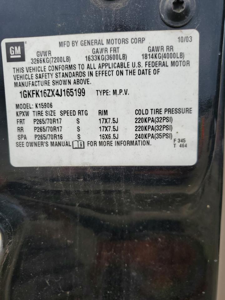 1GKFK16ZX4J165199 2004 GMC Yukon Xl K1500