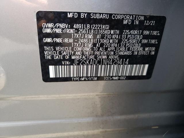 2022 SUBARU FORESTER P - JF2SKADC1NH429414