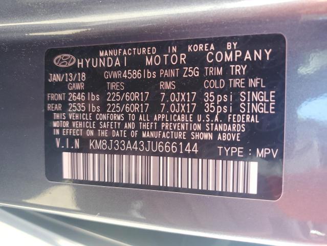 KM8J33A43JU666144 2018 Hyundai Tucson Sel