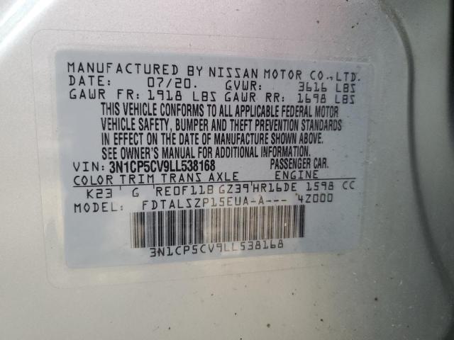 3N1CP5CV9LL538168 2020 Nissan Kicks Sv