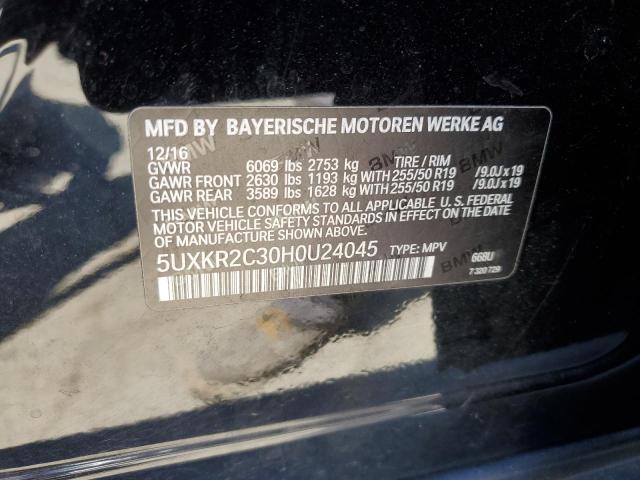 VIN 5UXKR2C30H0U24045 2017 BMW X5, Sdrive35I no.13