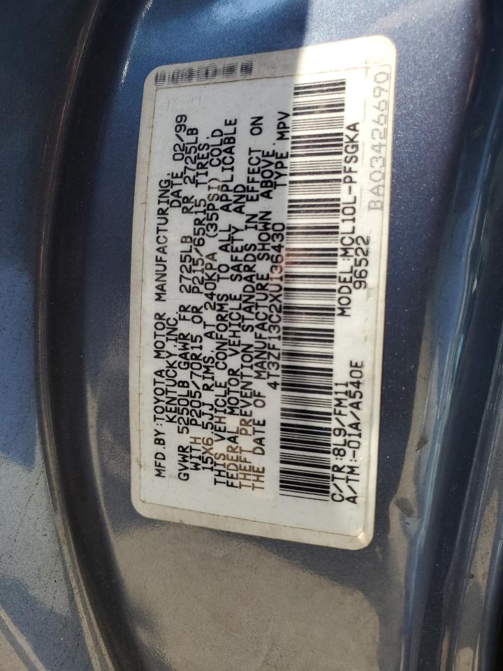 4T3ZF13C2XU136430 1999 Toyota Sienna Le