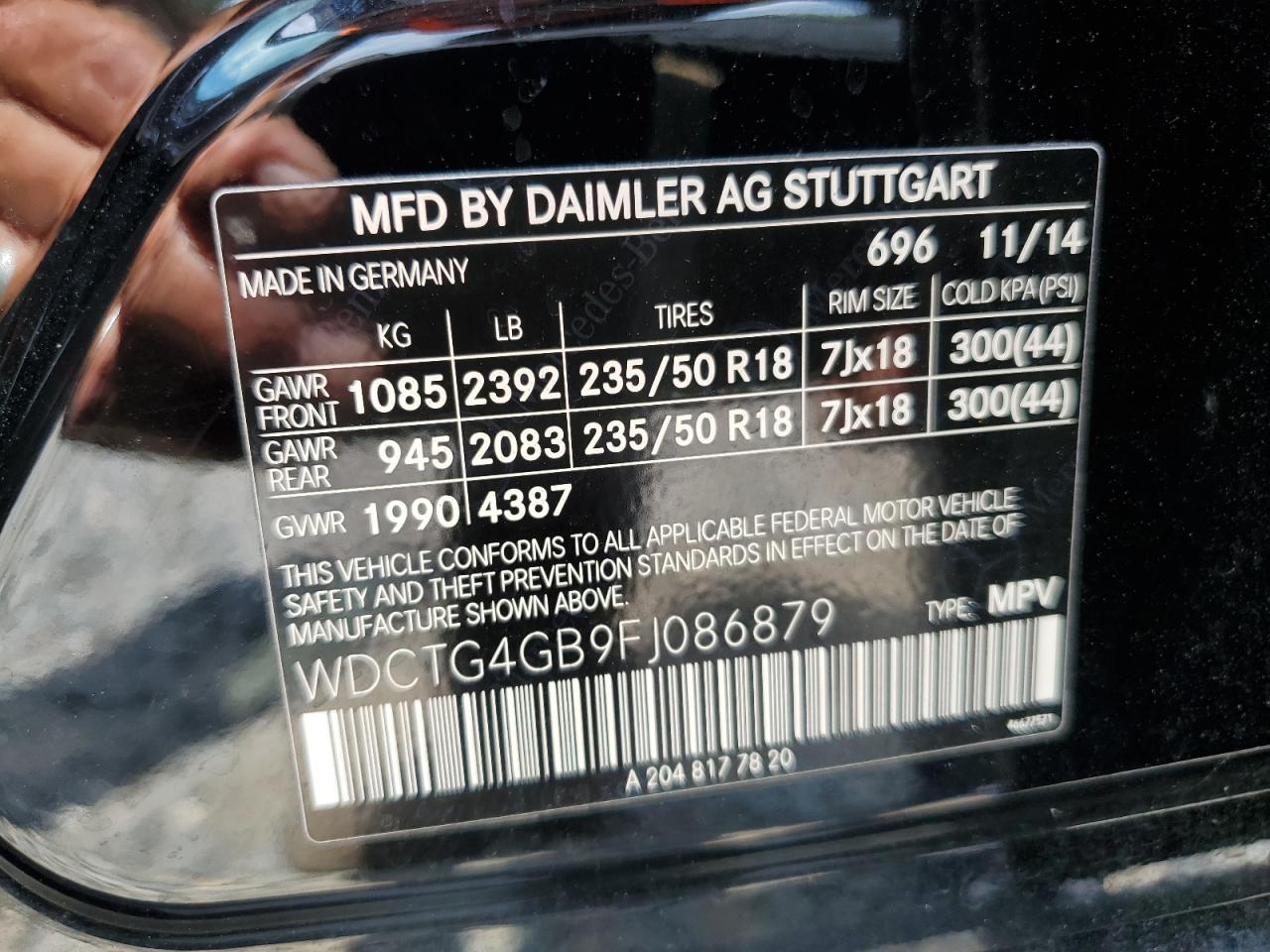 WDCTG4GB9FJ086879 2015 Mercedes-Benz Gla 250 4Matic