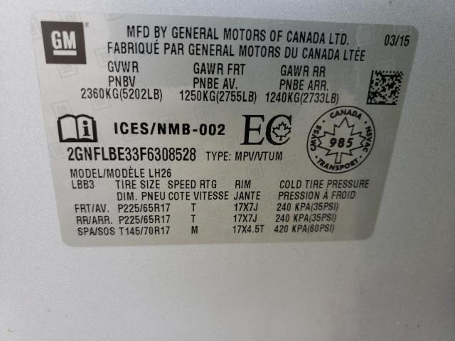 2015 Chevrolet Equinox Lt VIN: 2GNFLBE33F6308528 Lot: 60899554