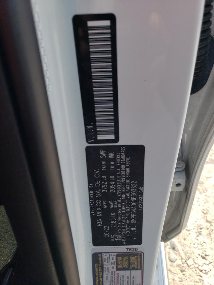 3KPF54AD0NE503322 2022 Kia Forte Gt Line