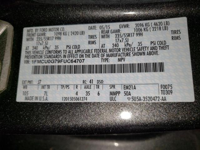 2015 FORD ESCAPE SE - 1FMCU0G79FUC64707