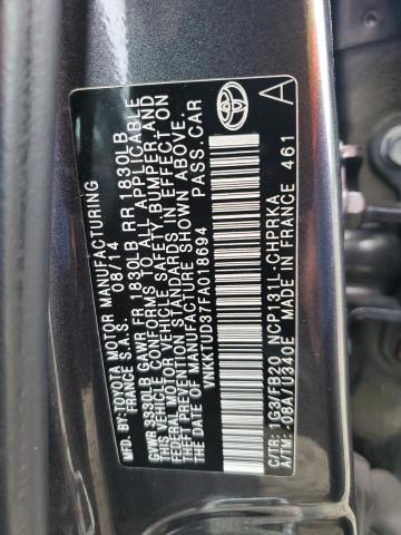 2015 TOYOTA YARIS L AU VNKKTUD37FA018694