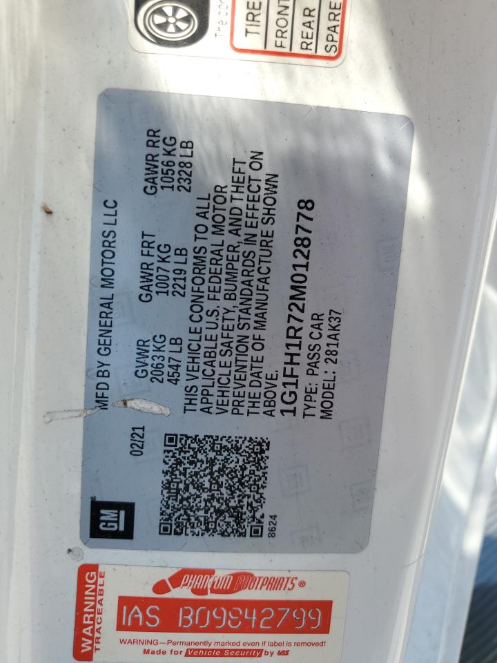 1G1FH1R72M0128778 2021 Chevrolet Camaro Ss