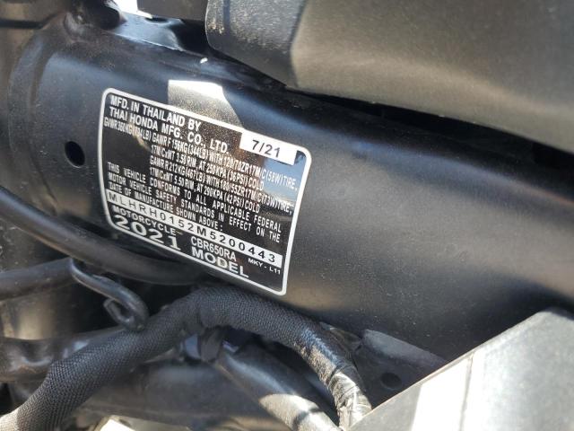 2021 HONDA CBR650 RA MLHRH0152M5200443
