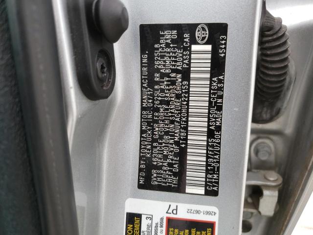 4T1BF1FK0HU422159 2017 TOYOTA CAMRY - Image 12