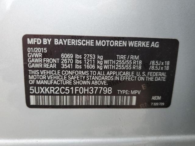 VIN 5UXKR2C51F0H37798 2015 BMW X5 no.13