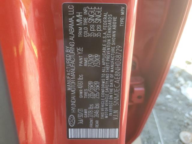 2022 Hyundai Tucson Limited VIN: 5NMJECAE8NH038729 Lot: 61274704